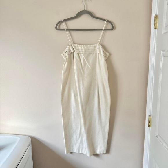 American Vintage Dresses & Skirts - Vintage Cream Silk Dress Square Neck